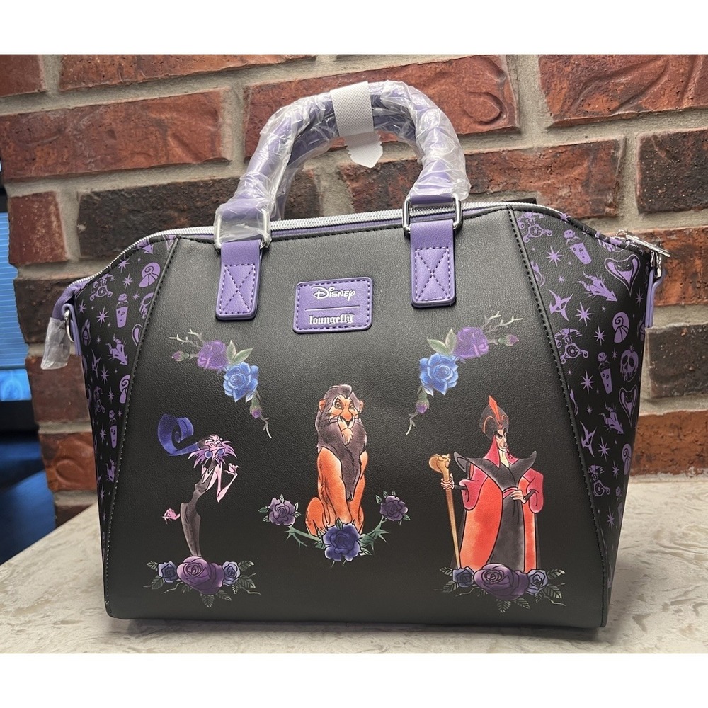 Loungefly Disney Villains Floral Icons Satchel Bag NWT